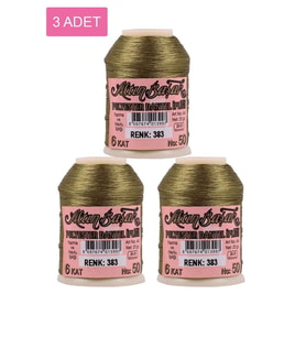 3 Adet Altınbaşak Oya ve Dantel İpi 20 gr - Royaleks - No: 383