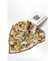 Lesscarves Pamuk İpek Eşarp Çiçek Desenli LS2206