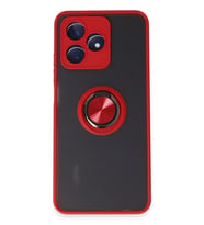 Mey İthalat® Realme C53 Kılıf Montreal Yüzüklü Silikon Kapak - Kırmızı