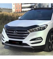 Hyundai Tucson 2016 - 2020 Ön Kaput Koruyucu Rüzgarlığı Piano Black 3.2 mm Kalın Plastik