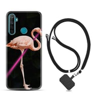 Realme 5i 5 Pro 6i 7 Pro 8 Kılıf Boyun Askılı Silikon Line Filamingo 1776