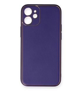 Pilelistore   iPhone 12 Mini Kılıf Coco Deri Silikon Kapak - Mor