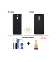 Xiaomi Mi 9T Karbon Siyahı Uyumlu Arka Kapak + Yapıştırıcı ve Vida Seti