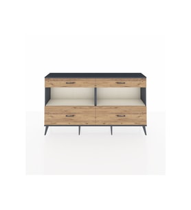 Arges Konsol 2 Raflı 4 Çekmeceli  176x30x99 Antrasit-Aytaşı/Çam