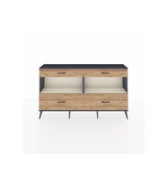 Arges Konsol 2 Raflı 4 Çekmeceli  176x30x99 Antrasit-Aytaşı/Çam