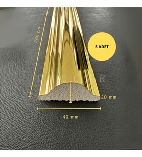 Dekoratif Polistren 5 Adet 4 Cm Gold Duvar Çıtası