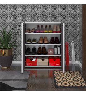 Kenzlife ayakkabılık ayakkabı dolabı kilitli be real gri 080*70*32 kapaklı arkalıklı ofis dolabı (Karışık)