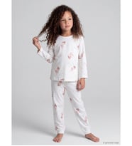 LCW Kids Ekru Bisiklet Yaka Kız Çocuk Pijama Takım