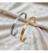 Ayetel Kürsi Yazılı Çift Bileklik (Beyaz - Gold)