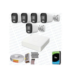 Provzen UNV Full HD 5 Kamera Renkli Gece Görüş Mikrofonlu Olay Anında bildirim