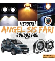 Fiat Fiorino 2008-2023 Uyumlu Mercekli Angel Sis Farı Metal 76 mm Turuncu Halkalı Gündüz Farı