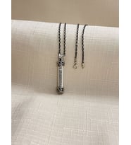 TÜP MODEL İÇİ AÇILIR SİYAH ZİNCİR 925 AYAR GÜMÜŞ CEVŞEN ERKEK KOLYE