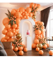 Turuncu Renk Lateks Metalik Balon (30 cm) - 100 Adet