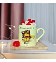 Pikachu Tasarımlı Kişiye Özel Sarı Türk Kahvesi Fincanı