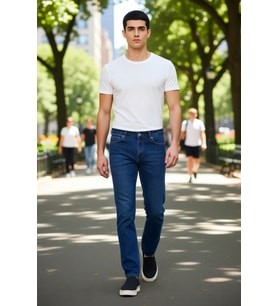 Erkek Moda Regular Fit Jean Pantolon Kemersiz Pamuk Günlük Kullanım Hafta Sonu Kaliteli Malzeme