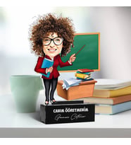 Kişiye Özel Şefkatli Öğretmenim Kişiye Özel Karikatürlü Biblo