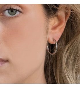 18 mm Cerrahi Çelik Halka Küpe Gümüş Renkli (Çok Renkli)