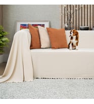 CONCEPT Koltuk Örtüsü Şönil Kaymaz Çift Taraflı Çekyat Örtüsü Koltuk Şalı 175x300 - KREM
