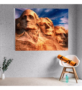 Rushmore Dağı Temalı Dekoratif Kanvas Tablo