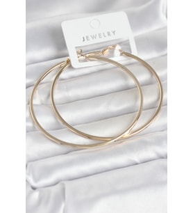 Gold Renk Pirinç Köşeli Kenar Halka 72 mm Kadın Küpe 5886 - HPSBYI9892-8711