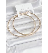 Gold Renk Pirinç Köşeli Kenar Halka 72 mm Kadın Küpe 5886 - HPSBYI9892-8711