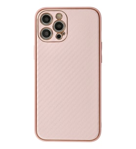 Newface Apple iPhone 12 Pro Max Kılıf Coco Karbon Silikon - Pembe