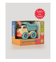 Let's Be Child Sesli ve Işıklı Minik Kamyon 31016 Bej - Turkuaz Kasalı, Çocuklar İçin Oyuncak Kamyon