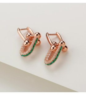 TİFFANY TAŞLI ROSE 925 AYAR GÜMÜŞ KÜPE