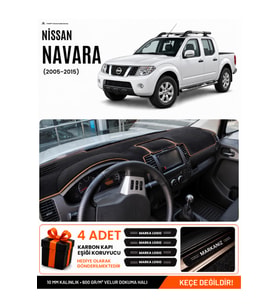 NİSSAN NAVARA (2005-2015) Uyumlu Torpido Örtüsü Torpido Kılıfı - Siyah Kahverengi