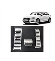 Audi A3 Q3 Uyumlu Otomatik Vites Pedal Seti Gaz Fren Ayak Dayama Takımı 3 Parça Krom