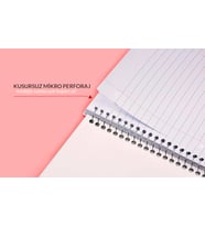 Lexroo A5 Spiralli Karton Kapak ikili Royalty Loyalty Temalı Defter Seti Kareli Perforajlı Çek