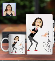 Kişiye Özel Karikatür Tasarım Defter Kalem Kupa Hediye Seti 96285