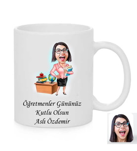 Öğretmenler Günü Karikatür Kupa Bardak