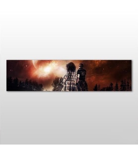 Kızıl Gökyüzü Kanvas Tablo 210x70cm (Karışık)