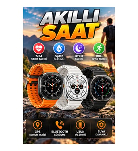 Akıllı Saat – 7/24 Nabız, SpO2 ve Uyku Takibi GPS ve 100+ Spor Modu