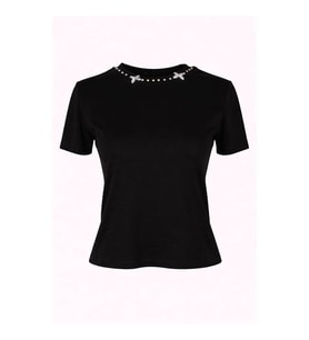 Trender Detaylı Siyah Kadın T-Shirt 10705