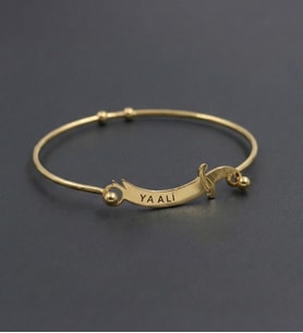 Zülfikar Kelepçeli Gold Renk Çelik Unisex Bileklik