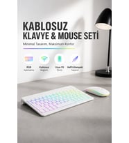 Kompakt Siyah RGB Işıklı Bluetooth Mini Klavye