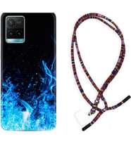 Vivo Y11S Y21S Y20 Y20S Y70 Kılıf Boyun Asklı Rasta Silikon Blue Fire 1678