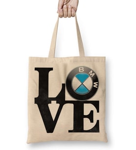 Love Bmw Aşk Bmw Bez Çanta Uzun Saplı