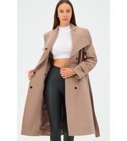 Z6645 DEWBERRY BAYAN PALTO-AÇIK VİZON