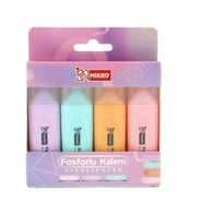 MİKRO MK 605P PASTEL FOSFORLU İŞARET KALEMİ 4'LÜ PAKET