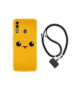 Spark 8T Kılıf Resimli Boyun Askılı İpli Desenli Silikon Series Yellow Sweet 1817
