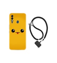 Spark 8T Kılıf Resimli Boyun Askılı İpli Desenli Silikon Series Yellow Sweet 1817