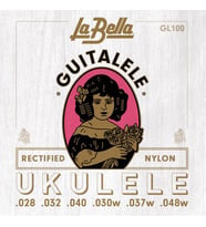 La Bella GL100 Guitalele Teli Seti (Orta Seviye - Guitalele Aksesuarı)  Kısa Skala İçin Özel Üretim, Naylon ve Gümüş Kaplama Sargı, Parlak ve Net Ton Karakteri  Uyum: Tüm Guitalele Modelleri