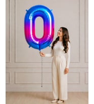 76 cm Renkli 0 Rakamı Helyumlu Balon