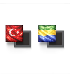 Buzdolap Magnetleri - Gabon Bayrağı ve Türk Bayrağı - 2'li Set Magneti