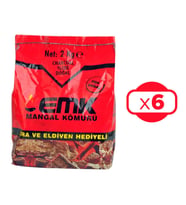 EMK Mangal Kömürü 2 Kg x 6 Adet (Kırmızı)