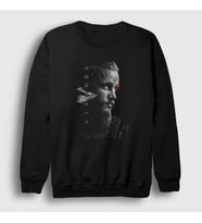 Presmono Unisex Siyah Ragnar V2 Vikings Sweatshirt 222341tt