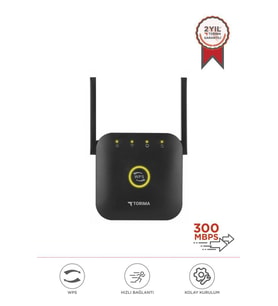 Torima WR-25 Siyah Wifi Sinyal Yakınlaştırıcı Güçlendirici Router 300Mbps